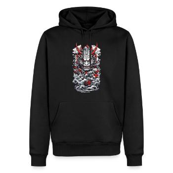 Monstre marin Esthétique Yokai Oni japonais - Sweat à capuche Premium bio Homme - noir - Devant - Nico (187cm)