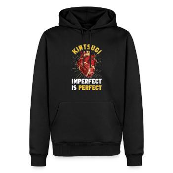 Kintsugi Kintsukuroi Japon imparfait - Sweat à capuche Premium bio Homme - noir - Devant - Nico (187cm)