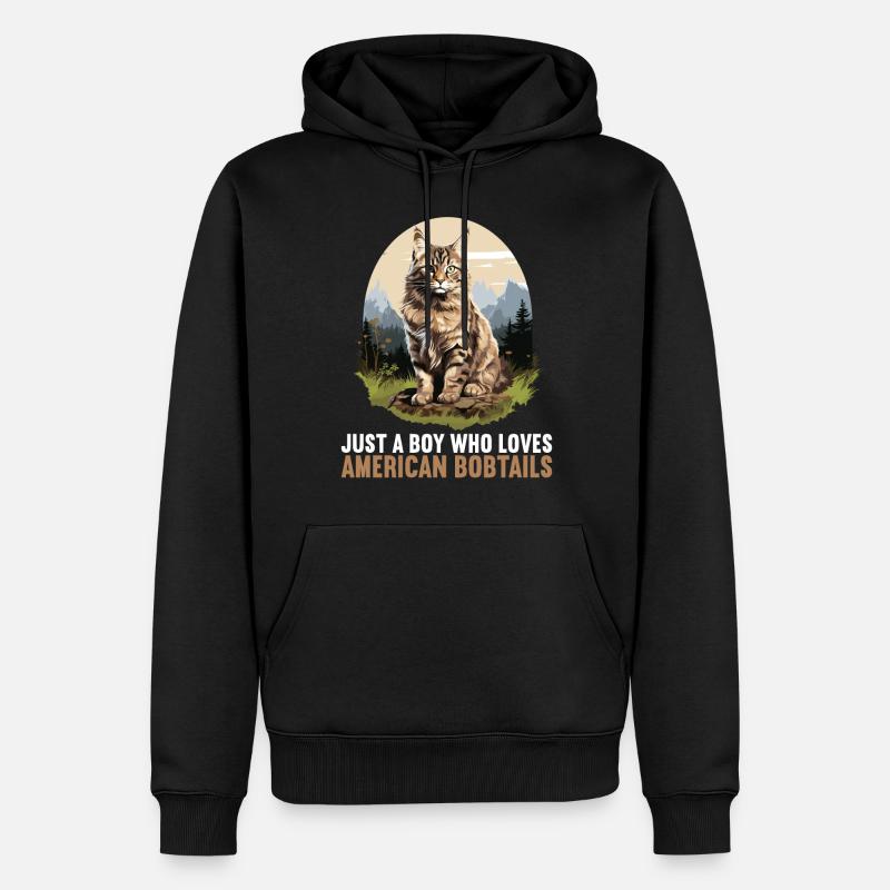 Chat Chats American Bobtail - Sweat à capuche Premium bio Homme - noir