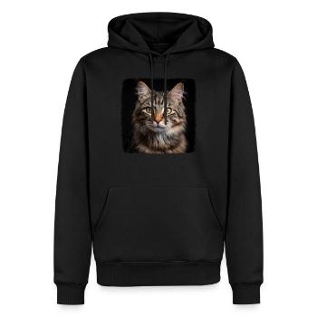 Chat Chats American Bobtail - Sweat à capuche Premium bio Homme - noir - Devant - Nico (187cm)