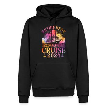 Croisière Retraite 2024 - Sweat à capuche Premium bio Homme - noir - Devant - Nico (187cm)