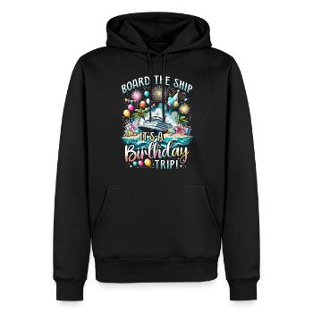 Montez à bord du navire, c’est un voyage d’anniversaire - Sweat à capuche Premium bio Homme - noir - Devant - Nico (187cm)