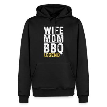 Grillades Barbecue Grillades - Sweat à capuche Premium bio Homme - noir - Devant - Nico (187cm)