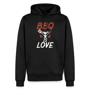Grillades Barbecue Grillades - Sweat à capuche Premium bio Homme - noir - Devant - Nico (187cm)
