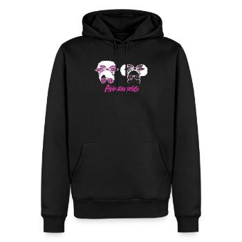 Brustkrebs Bewusstsein - Männer Premium Bio Hoodie - Schwarz - Vorne - Nico (187cm)