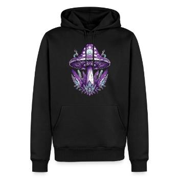 Plume Mandala champignons spirituel Dream Catcher - Sweat à capuche Premium bio Homme - noir - Devant - Nico (187cm)