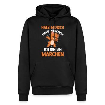 Mi-humain, mi-ours - Sweat à capuche Premium bio Homme - noir - Devant - Nico (187cm)