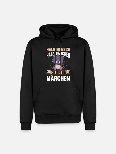 Half Human, Half Bear - Men’s Premium Organic Hoodie - black