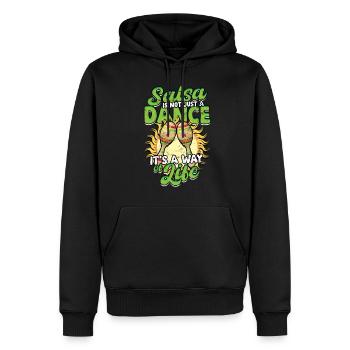 La salsa n’est pas seulement une danse, c’est un mode de vie - Sweat à capuche Premium bio Homme - noir - Devant - Nico (187cm)