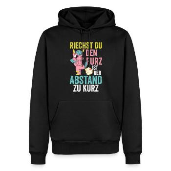 Si vous sentez l’odeur du pet, la distance est trop courte - Sweat à capuche Premium bio Homme - noir - Devant - Nico (187cm)