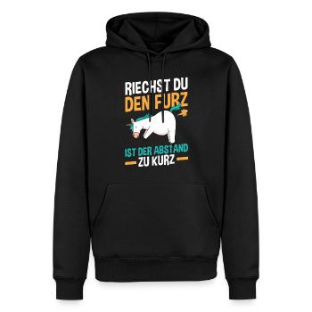 Si vous sentez l’odeur du pet, la distance est trop courte - Sweat à capuche Premium bio Homme - noir - Devant - Nico (187cm)