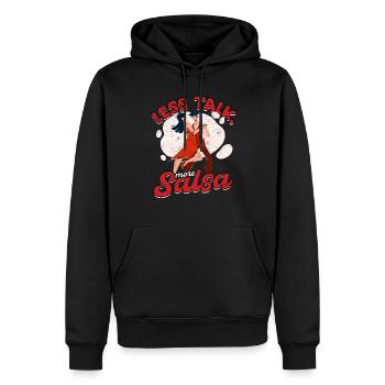 Salsero Salsera Less Talk More Salsa - Männer Premium Bio Hoodie - Schwarz - Vorne - Nico (187cm)
