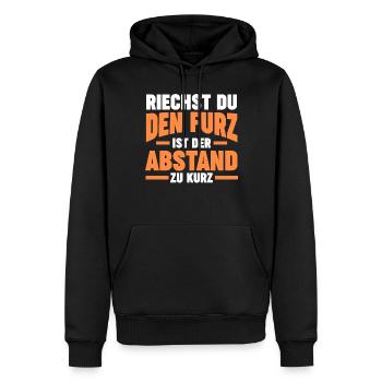 Si vous sentez l’odeur du pet, la distance est trop courte - Sweat à capuche Premium bio Homme - noir - Devant - Nico (187cm)