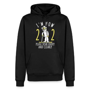 22e anniversaire 22er 22e J’ai 22 ans maintenant - Sweat à capuche Premium bio Homme - noir - Devant - Nico (187cm)