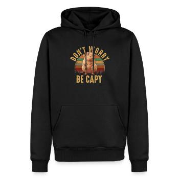 Capybara girl - Männer Premium Bio Hoodie - Schwarz - Vorne - Nico (187cm)
