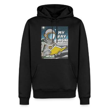 ASTRONAUT BUCH MY WAY BACK - Männer Premium Bio Hoodie - Schwarz - Vorne - Nico (187cm)