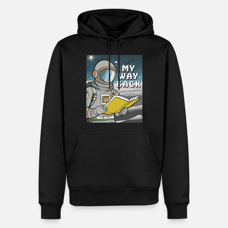 ASTRONAUT BUCH MY WAY BACK - Männer Premium Bio Hoodie - Schwarz