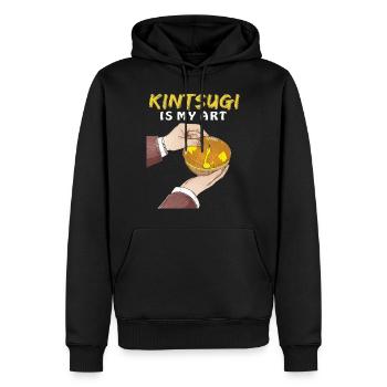 KINTSUGI IS MY ART - Men’s Premium Organic Hoodie - black - Front - Nico (187cm)