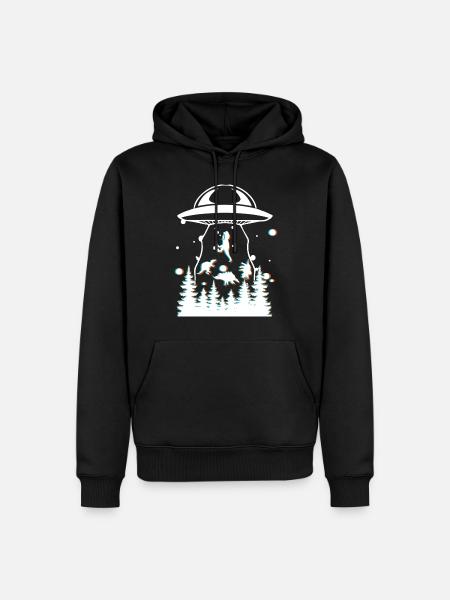 Alien Dinosaur UFO Abduction - Men’s Premium Organic Hoodie - black