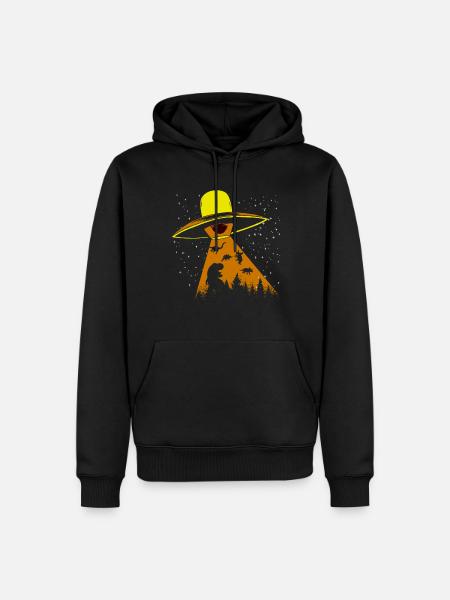 Alien Dinosaur UFO Abduction - Men’s Premium Organic Hoodie - black