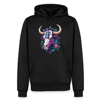 Bull Skull Spirituelles Mandala Traumfänger - Männer Premium Bio Hoodie - Schwarz - Vorne - Nico (187cm)
