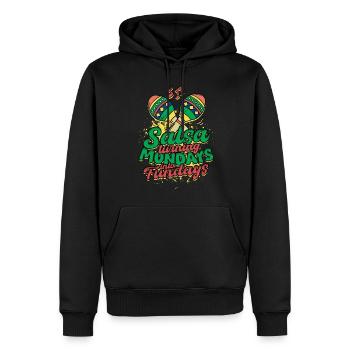 La salsa transforme les lundis en vendredis - Sweat à capuche Premium bio Homme - noir - Devant - Nico (187cm)