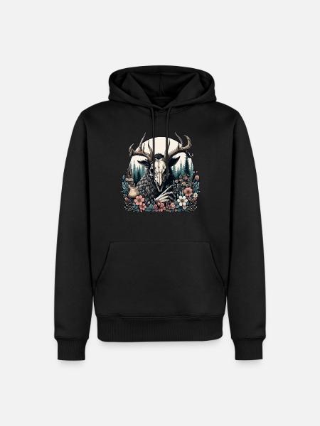 Floral Cryptid Wendigo - Men’s Premium Organic Hoodie - black