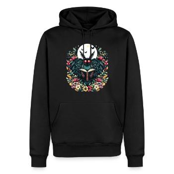 Mothman Geschichtenerzähler - Männer Premium Bio Hoodie - Schwarz - Vorne - Nico (187cm)
