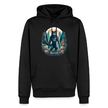Ästhetischer Werwolf Wildlife - Männer Premium Bio Hoodie - Schwarz - Vorne - Nico (187cm)