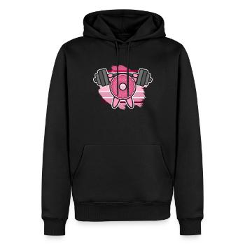 Donut PowerLifting Workout -Gewichtheber - Männer Premium Bio Hoodie - Schwarz - Vorne - Nico (187cm)