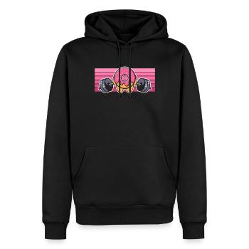 Donut PowerLifting Workout -Gewichtheber - Männer Premium Bio Hoodie - Schwarz - Vorne - Nico (187cm)