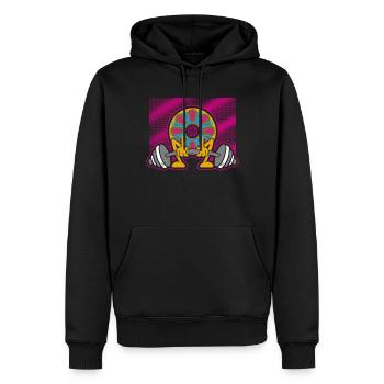 Donut PowerLifting Workout -Gewichtheber - Männer Premium Bio Hoodie - Schwarz - Vorne - Nico (187cm)