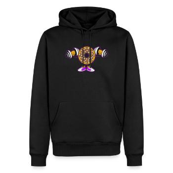 Donut PowerLifting Workout -Gewichtheber - Männer Premium Bio Hoodie - Schwarz - Vorne - Nico (187cm)
