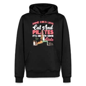 Instructeur de Pilates Professeur Fille - Sweat à capuche Premium bio Homme - noir - Devant - Nico (187cm)