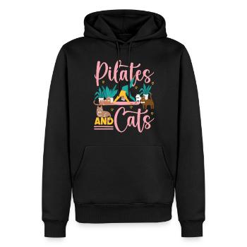Instructeur de Pilates Enseignant Chat - Sweat à capuche Premium bio Homme - noir - Devant - Nico (187cm)