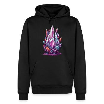 Ästhetische Mineralien Geoden Gestein Streetwear - Männer Premium Bio Hoodie - Schwarz - Vorne - Nico (187cm)