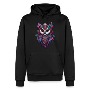 Eule Spirituelles Mandala Tier Traumfänger Design - Männer Premium Bio Hoodie - Schwarz - Vorne - Nico (187cm)
