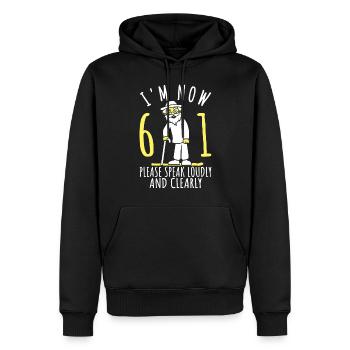 61. Geburtstag 61er 61ter Ich bin jetzt 61 Jahre - Männer Premium Bio Hoodie - Schwarz - Vorne - Nico (187cm)