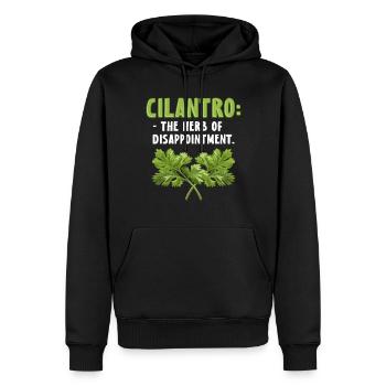 Anti Koriander Korianderhasser - Männer Premium Bio Hoodie - Schwarz - Vorne - Nico (187cm)