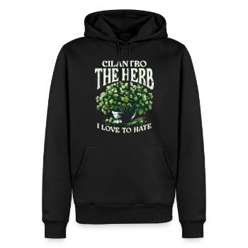 Korianderhasser Cilantro The Herb I Love To Hate - Men’s Premium Organic Hoodie - black - Front - Nico (187cm)