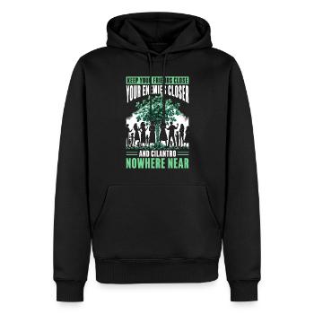 Anti Koriander Korianderhasser - Männer Premium Bio Hoodie - Schwarz - Vorne - Nico (187cm)