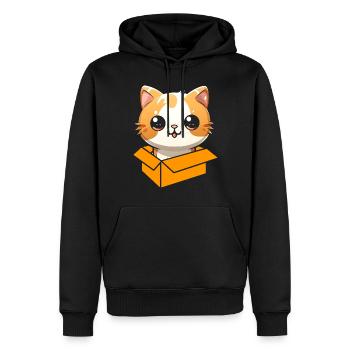 Katze In Box Retro Süße Katzenliebhaber Lustig - Männer Premium Bio Hoodie - Schwarz - Vorne - Nico (187cm)