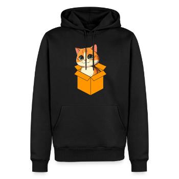 Katze In Box Retro Süße Katzenliebhaber Lustig - Männer Premium Bio Hoodie - Schwarz - Vorne - Nico (187cm)