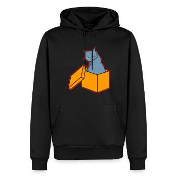 Katze In Box Retro Süße Katzenliebhaber Lustig - Männer Premium Bio Hoodie - Schwarz - Vorne - Nico (187cm)