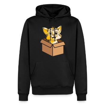Katze In Box Retro Süße Katzenliebhaber Lustig - Männer Premium Bio Hoodie - Schwarz - Vorne - Nico (187cm)