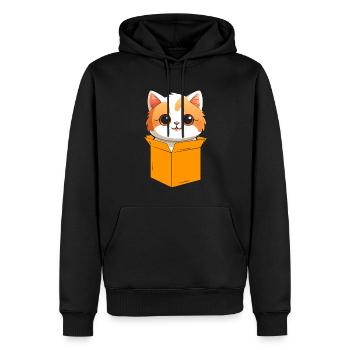 Katze In Box Retro Süße Katzenliebhaber Lustig - Männer Premium Bio Hoodie - Schwarz - Vorne - Nico (187cm)