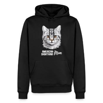 Chat Chats American Shorthair - Sweat à capuche Premium bio Homme - noir - Devant - Nico (187cm)
