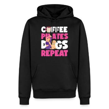 Instructeur de Pilates Professeur Café - Sweat à capuche Premium bio Homme - noir - Devant - Nico (187cm)