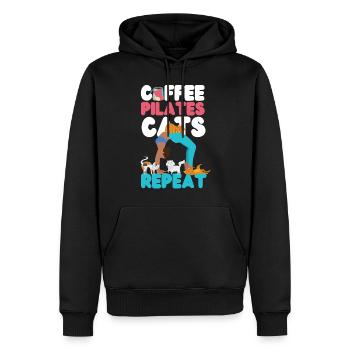 Instructeur de Pilates Professeur Café - Sweat à capuche Premium bio Homme - noir - Devant - Nico (187cm)