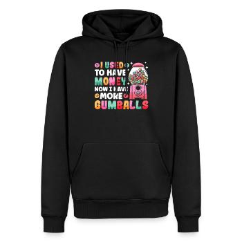 Lustiger Kaugummiautomat - Männer Premium Bio Hoodie - Schwarz - Vorne - Nico (187cm)
